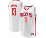 Men's Houston Rockets #13 James Harden Fanatics Branded White 2020-21 Fast Break Player Jersey