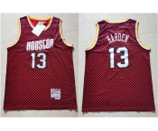 Men's Houston Rockets #13 James Harden Red Checkerboard Hardwood Classics Jersey