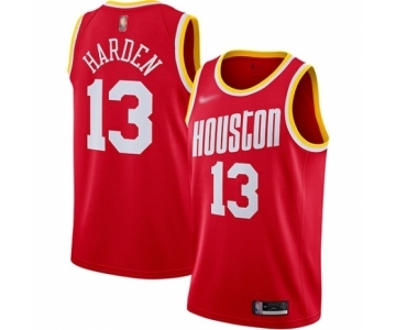 Men's Houston Rockets #13 James Harden Swingman Red Hardwood Classics Finished Basketball Jersey