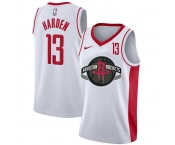 Men's Houston Rockets #13 James Harden White Nike City Edition Number Swingman Jersey