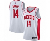 Men's Houston Rockets #14 Gerald Green Authentic White Finished Basketball Jersey - Association Edition