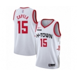 Men's Houston Rockets #15 Clint Capela Authentic White Basketball Jersey - 2019-20 City Edition