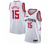 Men's Houston Rockets #15 Clint Capela Authentic White Basketball Jersey - 2019-20 City Edition