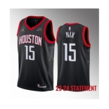 Men's Houston Rockets #15 Daishen Nix Black 2023 Statement Edition Stitched Basketball Jersey