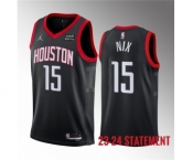 Men's Houston Rockets #15 Daishen Nix Black 2023 Statement Edition Stitched Basketball Jersey