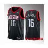 Men's Houston Rockets #16 Usman Garuba Black 2023 Statement Edition Stitched Basketball Jersey