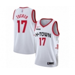 Men's Houston Rockets #17 PJ Tucker Authentic White Basketball Jersey - 2019-20 City Edition