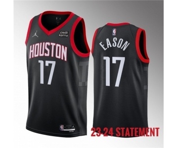 Men's Houston Rockets #17 Tari Eason Black 2023 Statement Edition Stitched Basketball Jersey