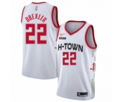 Men's Houston Rockets #22 Clyde Drexler Authentic White Basketball Jersey - 2019-20 City Edition