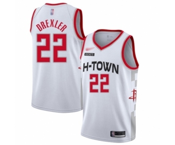 Men's Houston Rockets #22 Clyde Drexler Swingman White Basketball Jersey - 2019-20 City Edition