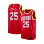 Men's Houston Rockets #25 Austin Rivers Authentic Red Hardwood Classics Finished Basketball Jersey