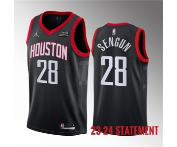 Men's Houston Rockets #28 Alperen Sengun Black 2023 Statement Edition Stitched Basketball Jersey