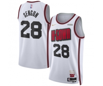 Men's Houston Rockets #28 Alperen Sengun White 2024 25 City Edition Stitched Jersey