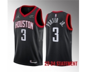 Men's Houston Rockets #3 Kevin Porter Jr. Black 2023 Statement Edition Stitched Basketball Jersey