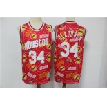 Men's Houston Rockets #34 Hakeem Olajuwon Red Tear Up Pack Mitchell & Ness Swingman Jeresy