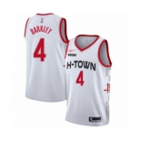 Men's Houston Rockets #4 Charles Barkley Authentic White Basketball Jersey - 2019-20 City Edition