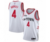 Men's Houston Rockets #4 Charles Barkley Authentic White Basketball Jersey - 2019-20 City Edition