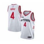 Men's Houston Rockets #4 Danuel House Authentic White Basketball Jersey - 2019-20 City Edition