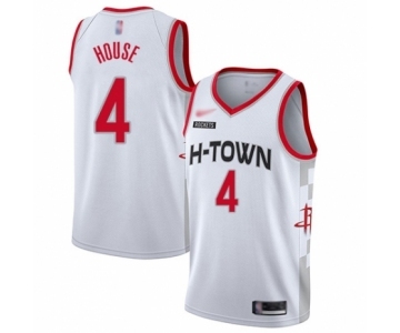 Men's Houston Rockets #4 Danuel House Authentic White Basketball Jersey - 2019-20 City Edition