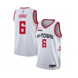 Men's Houston Rockets #6 Tyler Ennis Authentic White Basketball Jersey - 2019-20 City Edition