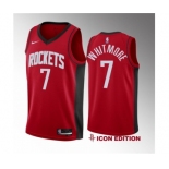 Men's Houston Rockets #7 Cam Whitmore Red 2023 Draft Icon Edition Stitched Basketball Jersey