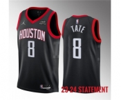 Men's Houston Rockets #8 Jae'Sean Tate Black 2023 Statement Edition Stitched Basketball Jersey