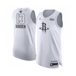 Men's Jordan Houston Rockets #13 James Harden Authentic White 2018 All-Star Game Basketball Jersey