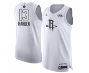 Men's Jordan Houston Rockets #13 James Harden Authentic White 2018 All-Star Game Basketball Jersey