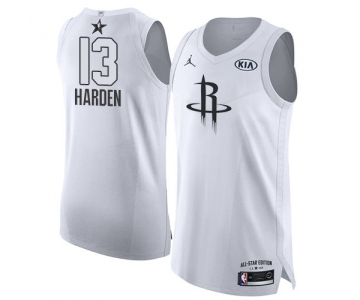 Men's Jordan Houston Rockets #13 James Harden Authentic White 2018 All-Star Game Basketball Jersey