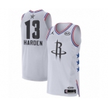 Men's Jordan Houston Rockets #13 James Harden Authentic White 2019 All-Star Game Basketball Jersey