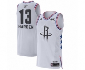 Men's Jordan Houston Rockets #13 James Harden Authentic White 2019 All-Star Game Basketball Jersey