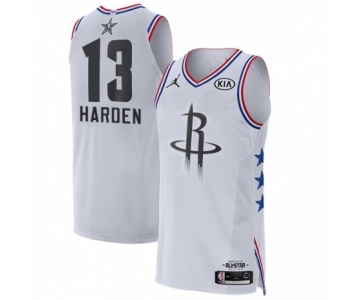 Men's Jordan Houston Rockets #13 James Harden Authentic White 2019 All-Star Game Basketball Jersey