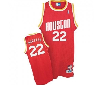 Men's Mitchell and Ness Houston Rockets #22 Clyde Drexler Swingman Red Throwback NBA Jersey