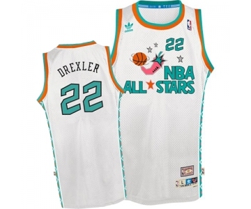 Men's Mitchell and Ness Houston Rockets #22 Clyde Drexler Swingman White 1996 All Star Throwback NBA Jersey