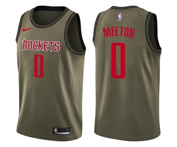 Men's Nike Houston Rockets #0 De'Anthony Melton Swingman Green Salute to Service NBA Jersey