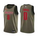 Men's Nike Houston Rockets #0 Marquese Chriss Swingman Green Salute to Service NBA Jersey