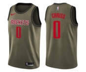 Men's Nike Houston Rockets #0 Marquese Chriss Swingman Green Salute to Service NBA Jersey