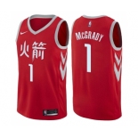 Men's Nike Houston Rockets #1 Tracy McGrady Swingman Red NBA Jersey - City Edition