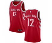 Men's Nike Houston Rockets #12 Luc Mbah a Moute Swingman Red Road NBA Jersey - Icon Edition