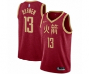 Men's Nike Houston Rockets #13 James Harden Authentic Red NBA Jersey - 2018-19 City Edition