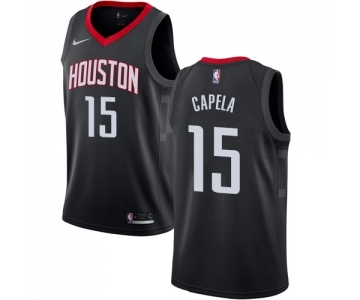 Men's Nike Houston Rockets #15 Clint Capela Swingman Black Alternate NBA Jersey Statement Edition