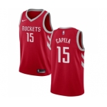 Men's Nike Houston Rockets #15 Clint Capela Swingman Red Road NBA Jersey - Icon Editio