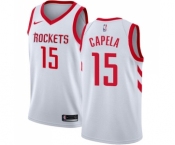 Men's Nike Houston Rockets #15 Clint Capela Swingman White Home NBA Jersey - Association Edition