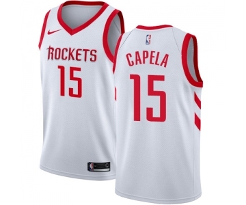 Men's Nike Houston Rockets #15 Clint Capela Swingman White Home NBA Jersey - Association Edition