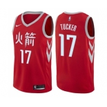 Men's Nike Houston Rockets #17 PJ Tucker Authentic Red NBA Jersey - City Edition