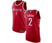 Men's Nike Houston Rockets #2 Brandon Knight Authentic Red NBA Jersey - Icon Edition