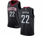 Men's Nike Houston Rockets #22 Clyde Drexler Swingman Black Alternate NBA Jersey Statement Edition