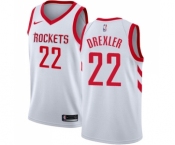 Men's Nike Houston Rockets #22 Clyde Drexler Swingman White Home NBA Jersey - Association Edition