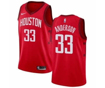 Men's Nike Houston Rockets #33 Ryan Anderson Red Swingman Jersey - Earned Edition