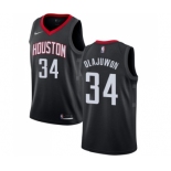 Men's Nike Houston Rockets #34 Hakeem Olajuwon Swingman Black Alternate NBA Jersey Statement Edition